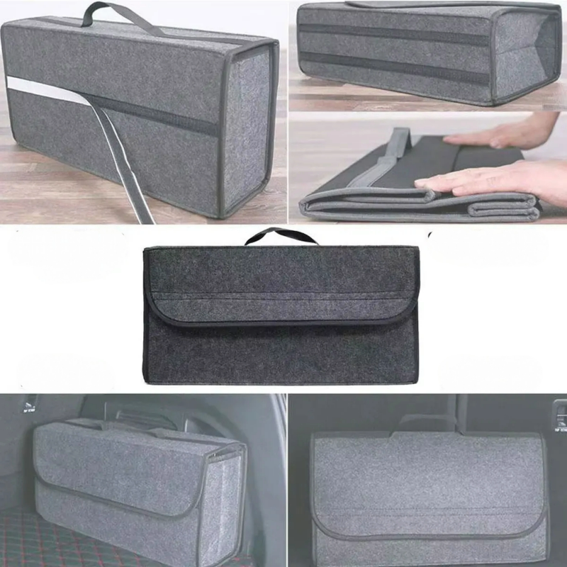 Boîte de rangement coffre en feutre pliable 50×24×15 cm