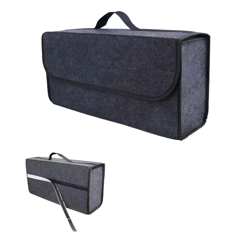 Boîte de rangement coffre en feutre pliable 50×24×15 cm