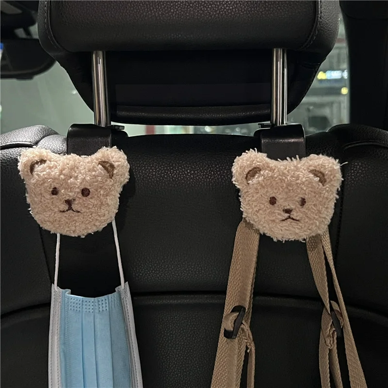 Crochets d’appuie-tête voiture ours 3D – lot de 2