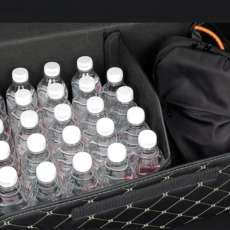 Organiseur de coffre cuir PU pliable avec couvercle – L