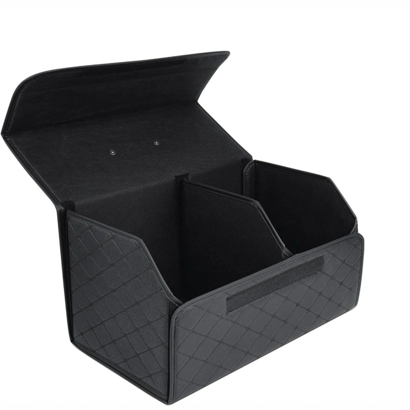 Organiseur de coffre cuir PU pliable avec couvercle – L