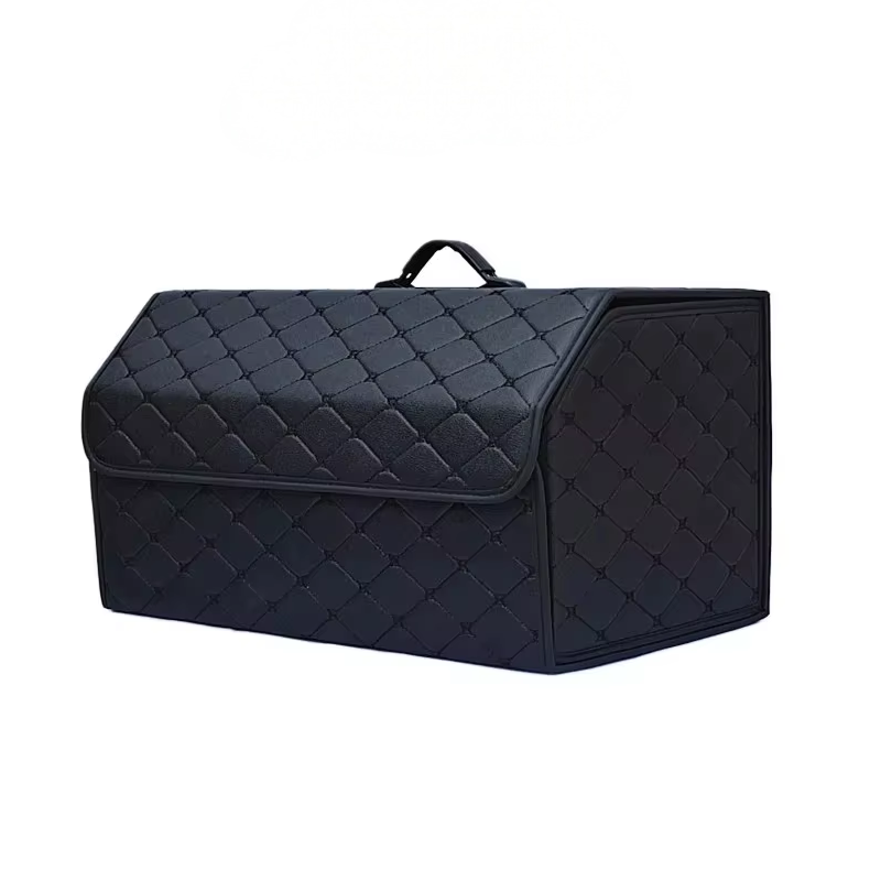 Organiseur de coffre cuir PU pliable avec couvercle – L